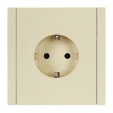 Розетка с заземлением ИЭК FORTE&PIANO 16А FP413 шторки автозажим ваниль