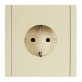 Розетка с заземлением ИЭК FORTE&PIANO 16А FP415 шторки ваниль