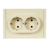 Розетка 2-я с заземлением в сборе ИЭК FORTE&PIANO FP424 16А автозажим ваниль
