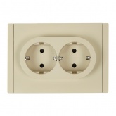 Розетка 2-я с заземлением в сборе ИЭК FORTE&PIANO FP423 16А шторки автозажим ваниль