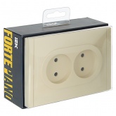 Розетка 2-я без заземления в сборе ИЭК FORTE&PIANO FP426 10А автозажим ваниль