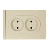 Розетка 2-я без заземления в сборе ИЭК FORTE&PIANO FP426 10А автозажим ваниль