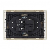 Розетка 2-я без заземления в сборе ИЭК FORTE&PIANO FP425 10А шторки автозажим ваниль