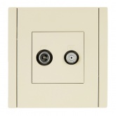 Розетка двойная TV+SAT ИЭК FORTE&PIANO FP438 ваниль