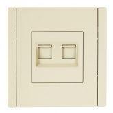 Розетка компьютерная 2-ая RJ45 кат.6 ИЭК FORTE&PIANO FP434 ваниль
