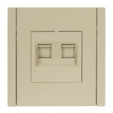 Розетка двойная RJ11+RJ45 кат.5E ИЭК FORTE&PIANO FP435 ваниль