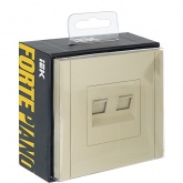 Розетка двойная RJ11+RJ45 кат.5E ИЭК FORTE&PIANO FP435 ваниль