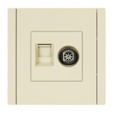 Розетка двойная TV+RJ45 кат.5E ИЭК FORTE&PIANO FP436 ваниль