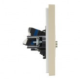 Розетка двойная TV+RJ45 кат.6 ИЭК FORTE&PIANO FP437 ваниль