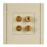 Аудиорозетка ИЭК FORTE&PIANO FP439 4 подключения ваниль