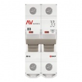 Выключатель автоматический EKF AVERES AV-6 3A (D) 2P однофазный 6kA