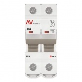 Выключатель автоматический EKF AVERES AV-6 4A (D) 2P однофазный 6kA
