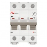Выключатель автоматический EKF AVERES AV-6 6A (D) 3P трехфазный 6kA