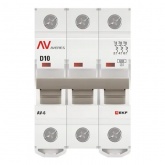 Выключатель автоматический EKF AVERES AV-6 10A (D) 3P трехфазный 6kA