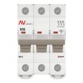 Выключатель автоматический EKF AVERES AV-6 16A (D) 3P трехфазный 6kA