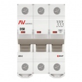 Выключатель автоматический EKF AVERES AV-6 50A (D) 3P трехфазный 6kA