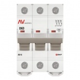 Выключатель автоматический EKF AVERES AV-6 63A (D) 3P трехфазный 6kA