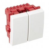 Выключатель двухклавишный EKF C-Line 10А 2 модуля белый