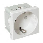 Розетка EKF C-Line 2P+E шторки винтовой зажим белая