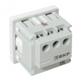 Розетка EKF C-Line 2P+E шторки винтовой зажим белая