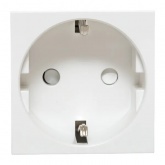 Розетка EKF C-Line 2P+E шторки винтовой зажим белая