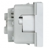 Розетка EKF C-Line 2P+E 45 градусов шторки винтовой зажим белая