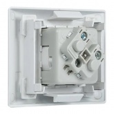 Розетка EKF C-Line 2P+E 45 градусов шторки винтовой зажим белая
