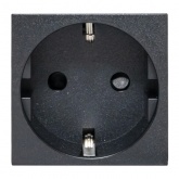Розетка EKF C-Line 2P+E шторки винтовой зажим черная
