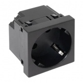 Розетка EKF C-Line 2P+E 45 градусов шторки быстрозажимные клеммы черная