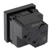 Розетка EKF C-Line 2P+E 45 градусов шторки быстрозажимные клеммы черная