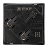 Розетка EKF C-Line 2P+E 45 градусов шторки быстрозажимные клеммы черная