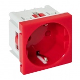 Розетка EKF C-Line 2P+E шторки винтовой зажим красная