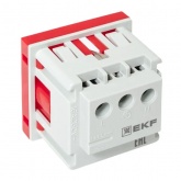 Розетка EKF C-Line 2P+E шторки винтовой зажим красная
