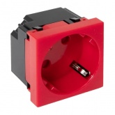 Розетка EKF C-Line 2P+E 45 градусов шторки быстрозажимные клеммы красная