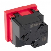 Розетка EKF C-Line 2P+E 45 градусов шторки быстрозажимные клеммы красная