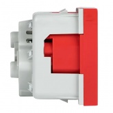 Розетка EKF C-Line 2P+E 45 градусов шторки винтовой зажим красная