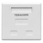 Розетка настенная на два разъема EKF TERACOM RJ45 cat.6 неэкранированная Dual IDC белая