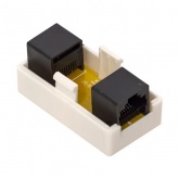 Адаптер проходной EKF TERACOM RJ45-RJ45 cat.5E неэкранированный белый
