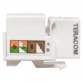 Розеточный модуль EKF TERACOM RJ45 cat.5E Keystone неэкранированный 110 IDC 90 белый