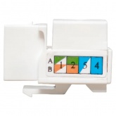 Розеточный модуль EKF TERACOM RJ45 cat.5E Keystone неэкранированный 110 IDC 90 белый