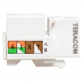 Розеточный модуль EKF TERACOM RJ45 cat.6 Keystone неэкранированный 110 IDC 90 белый