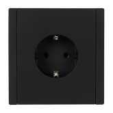 Розетка с заземлением ИЭК FORTE&PIANO FP114 16А автозажим черный