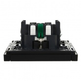 Розетка с заземлением ИЭК FORTE&PIANO 16А FP113 шторки автозажим черный