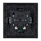 Розетка с заземлением ИЭК FORTE&PIANO 16А FP113 шторки автозажим черный