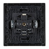 Розетка с заземлением ИЭК FORTE&PIANO 16А FP115 шторки черный