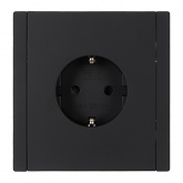 Розетка с заземлением ИЭК FORTE&PIANO 16А FP115 шторки черный