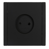 Розетка без заземления ИЭК FORTE&PIANO FP117 10А шторки черный