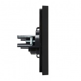 Розетка без заземления ИЭК FORTE&PIANO FP117 10А шторки черный