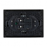 Розетка 2-я с заземлением в сборе ИЭК FORTE&PIANO FP124 16А автозажим черный