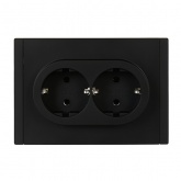 Розетка 2-я с заземлением в сборе ИЭК FORTE&PIANO FP124 16А автозажим черный